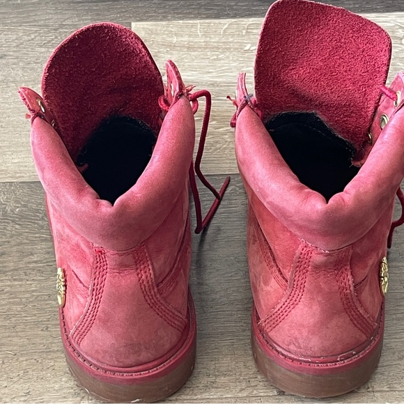 Red Timberland Rebolt Suede Leather Boots Size 4 - Picture 3 of 8
